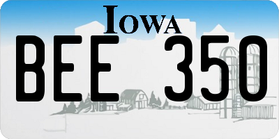 IA license plate BEE350