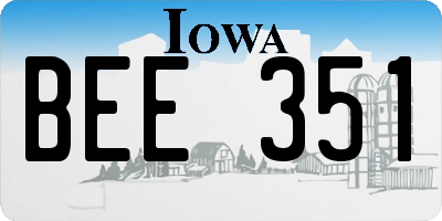 IA license plate BEE351