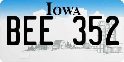 IA license plate BEE352
