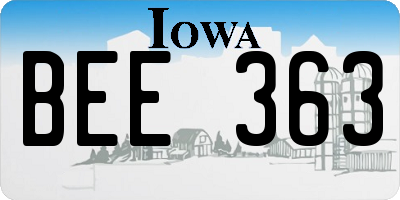 IA license plate BEE363