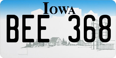 IA license plate BEE368