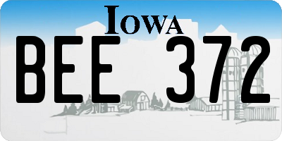 IA license plate BEE372