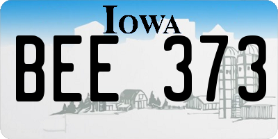 IA license plate BEE373