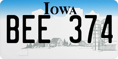 IA license plate BEE374