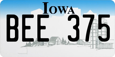 IA license plate BEE375