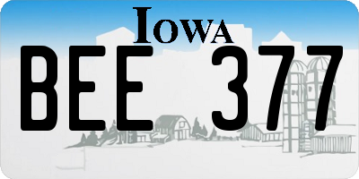 IA license plate BEE377
