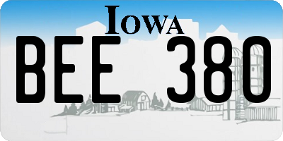 IA license plate BEE380
