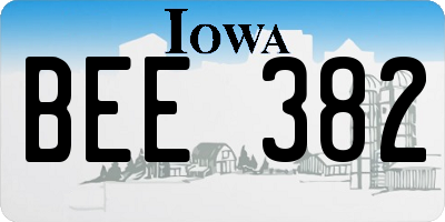 IA license plate BEE382