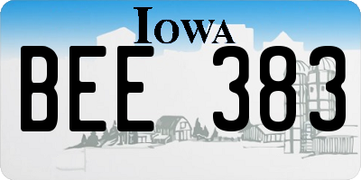 IA license plate BEE383