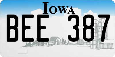 IA license plate BEE387