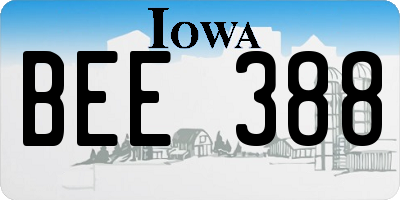 IA license plate BEE388