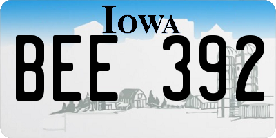 IA license plate BEE392