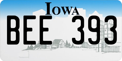 IA license plate BEE393
