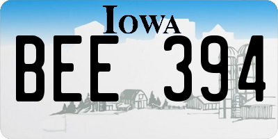 IA license plate BEE394