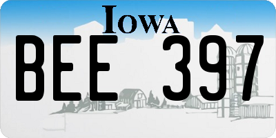 IA license plate BEE397