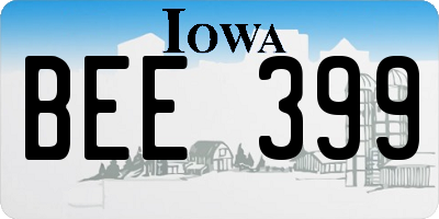 IA license plate BEE399