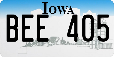 IA license plate BEE405