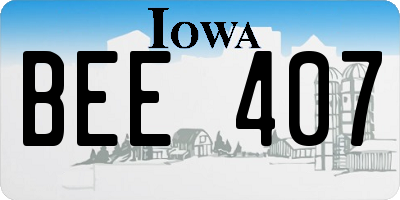 IA license plate BEE407