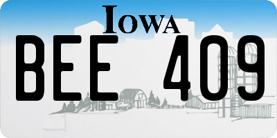 IA license plate BEE409