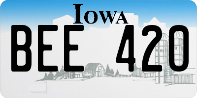IA license plate BEE420