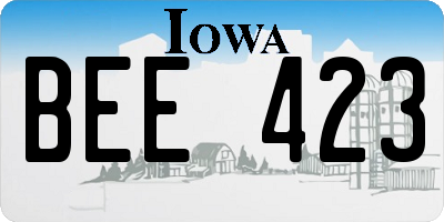 IA license plate BEE423