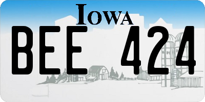 IA license plate BEE424