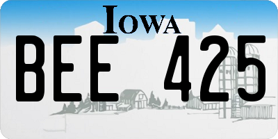 IA license plate BEE425