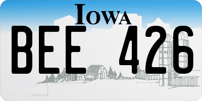 IA license plate BEE426