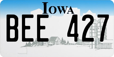 IA license plate BEE427