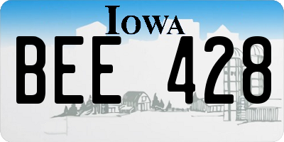 IA license plate BEE428