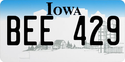 IA license plate BEE429