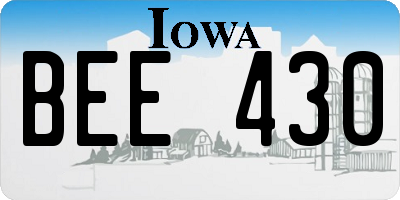 IA license plate BEE430