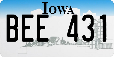 IA license plate BEE431
