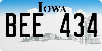 IA license plate BEE434