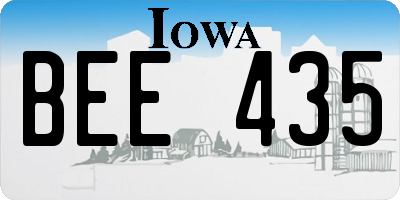 IA license plate BEE435