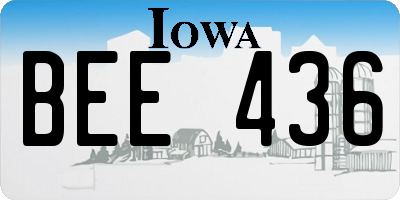 IA license plate BEE436
