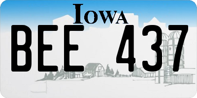 IA license plate BEE437