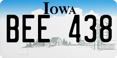 IA license plate BEE438