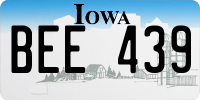 IA license plate BEE439