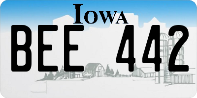 IA license plate BEE442
