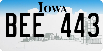 IA license plate BEE443