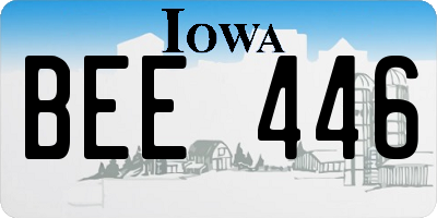 IA license plate BEE446