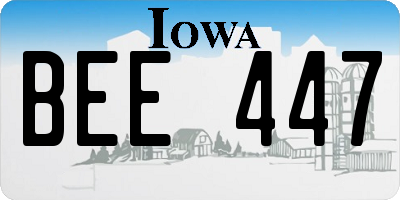 IA license plate BEE447