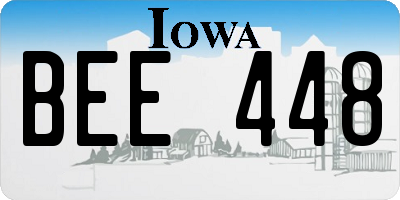IA license plate BEE448