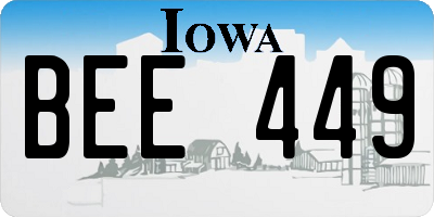 IA license plate BEE449