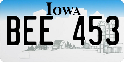 IA license plate BEE453