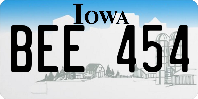 IA license plate BEE454