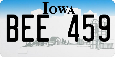 IA license plate BEE459