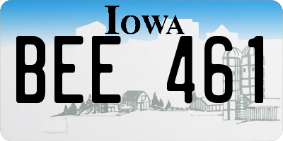 IA license plate BEE461