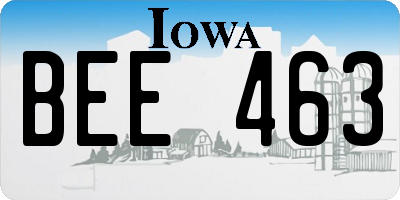 IA license plate BEE463